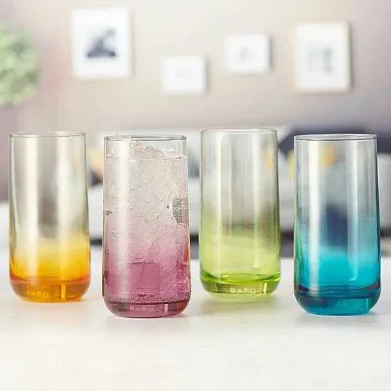 Hot Food Network Anja 4-Pc. Ombre Highball Glass Set Drinkware & Glassware