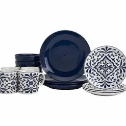 Clearance Food Network Bjorn Navy 16-Pc. Dinnerware Set Dinnerware & Serveware