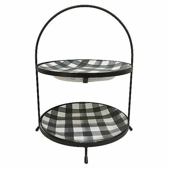 Clearance Food Network Buffalo Check 2-Tier Server Dinnerware & Serveware