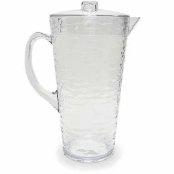 Sale Food Network Clear Textured Acrylic Pitcher With Lid Dinnerware & Serveware