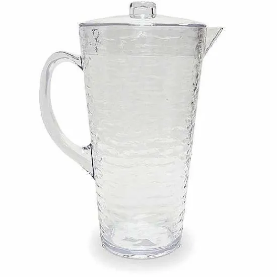 Sale Food Network Clear Textured Acrylic Pitcher With Lid Dinnerware & Serveware