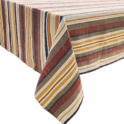 Online Food Network Easy-Care Striped Linen Tablecloth Table Linens