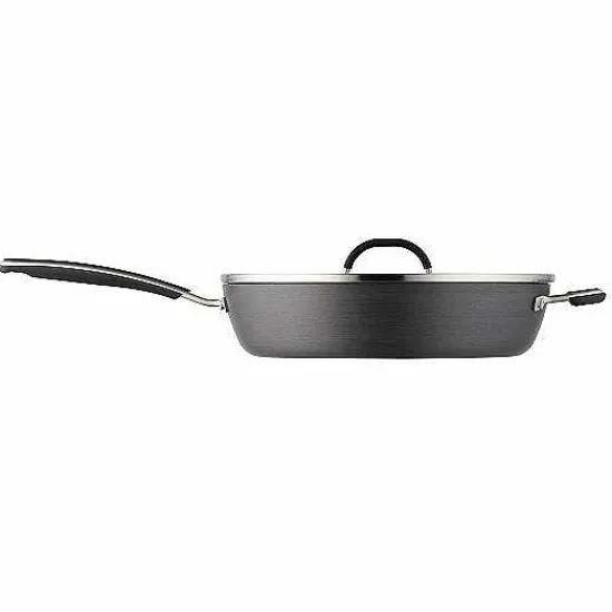 Best Food Network 12-In. Hard-Anodized Nonstick Space Saving Saute Pan With Lid Cookware & Bakeware