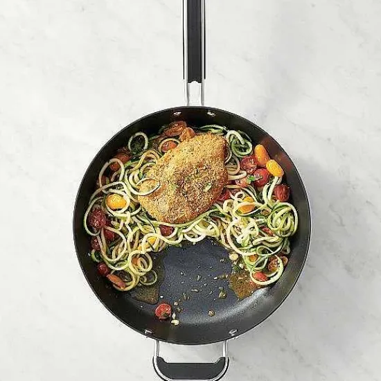 Best Food Network 12-In. Hard-Anodized Nonstick Space Saving Saute Pan With Lid Cookware & Bakeware