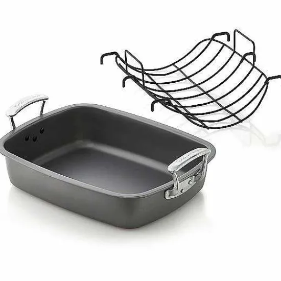 Best Food Network 17-In. Nonstick Roaster With Rack Cookware & Bakeware