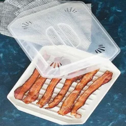 Outlet Food Network Microwave Bacon Tray With Lid Cookware & Bakeware