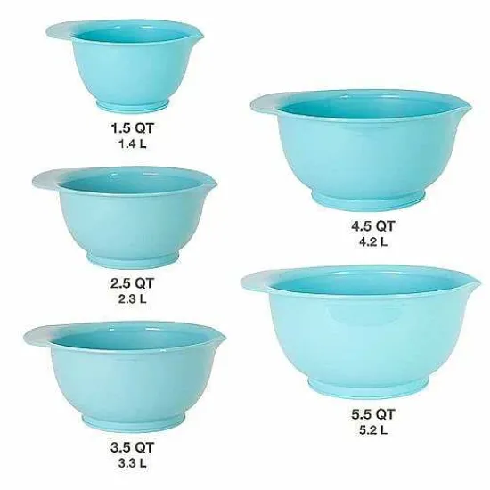 Discount Food Network 5-Pc. Aqua Mixing Bowl Set Cooking Utensils & Tools