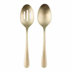 Best Food Network 2-Pc. Classic Champagne Serving Spoon & Slotted Spoon Set Flatware