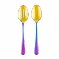 Hot Food Network 2-Pc. Classic Rainbow Serving Spoon & Slotted Spoon Set Flatware