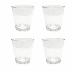 Discount Food Network 4-Pc. Clear Textured Acrylic Double Old-Fashioned Glass Set Drinkware & Glassware