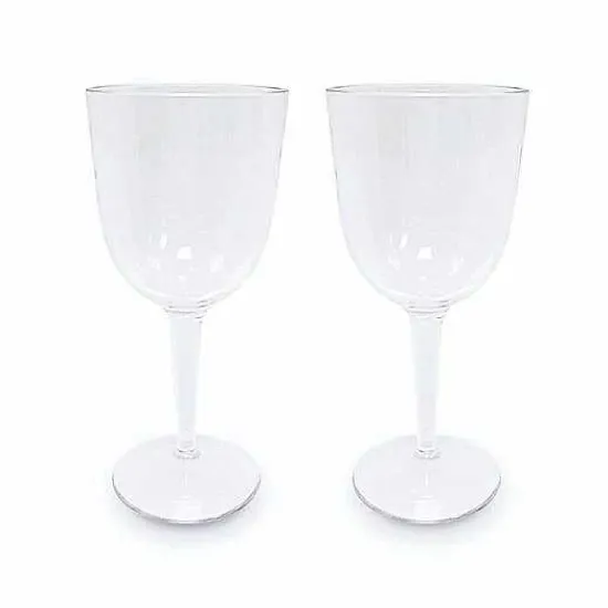 Best Food Network 2-Pc. Clear Textured Acrylic Wine Glass Set Drinkware & Glassware