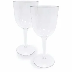 Best Food Network 2-Pc. Clear Textured Acrylic Wine Glass Set Drinkware & Glassware