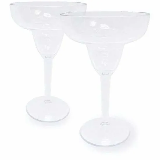 Food Network 2-Pc. Clear Textured Acrylic Margarita Glass Set Drinkware & Glassware