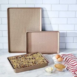 Discount Food Network 3-Pc. Essential Textured Bakeware Set Cookware & Bakeware