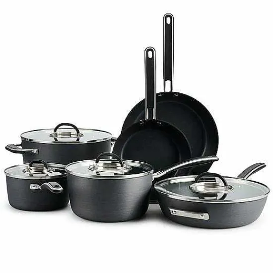 Hot Food Network 10-Pc. Hard-Anodized Nonstick Cookware Set Cookware & Bakeware