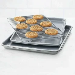 Hot Food Network 3-Pc. Nonstick Cookie Sheet Set With Cooling Rack Cookware & Bakeware