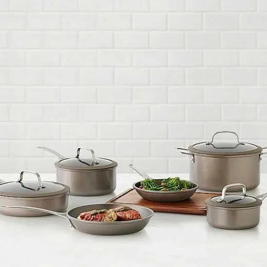New Food Network 10-Pc. Textured Titanium Nonstick Cookware Set Cookware & Bakeware