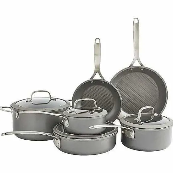 New Food Network 10-Pc. Textured Titanium Nonstick Cookware Set Cookware & Bakeware