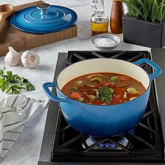 New Food Network 5-Qt. Enameled Cast-Iron Dutch Oven Cookware & Bakeware