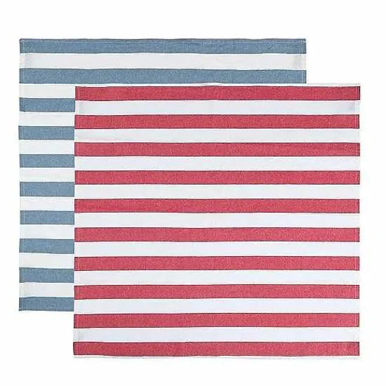 New Food Network Red & Blue Stripe Flour Sack Kitchen Towel 2-Pk. Kitchen Linens