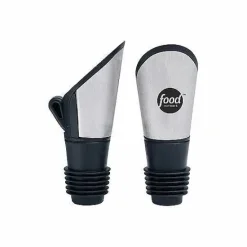 Discount Food Network Stainless Steel Pourer & Stopper Set Wine & Bar Tools