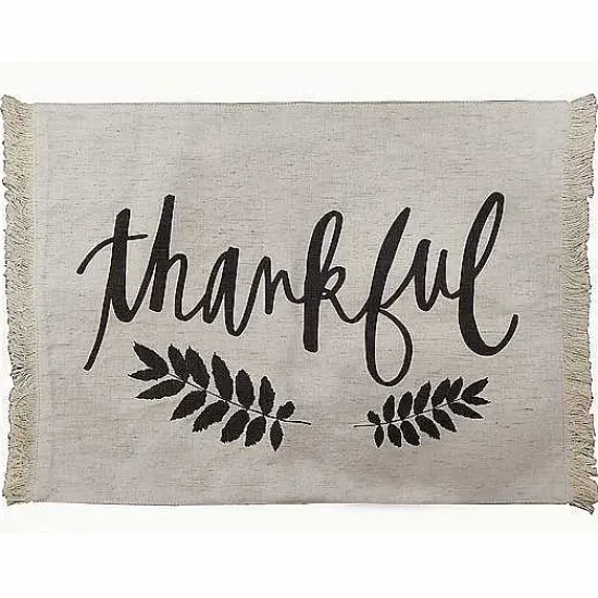 Discount Food Network Thankful Fringe Placemat Table Linens