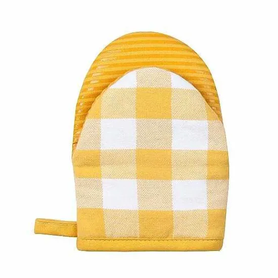 Sale Food Network Turmeric Buffalo Check Mini Oven Mitt Kitchen Linens
